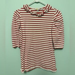 Boden Red and White Striped Top